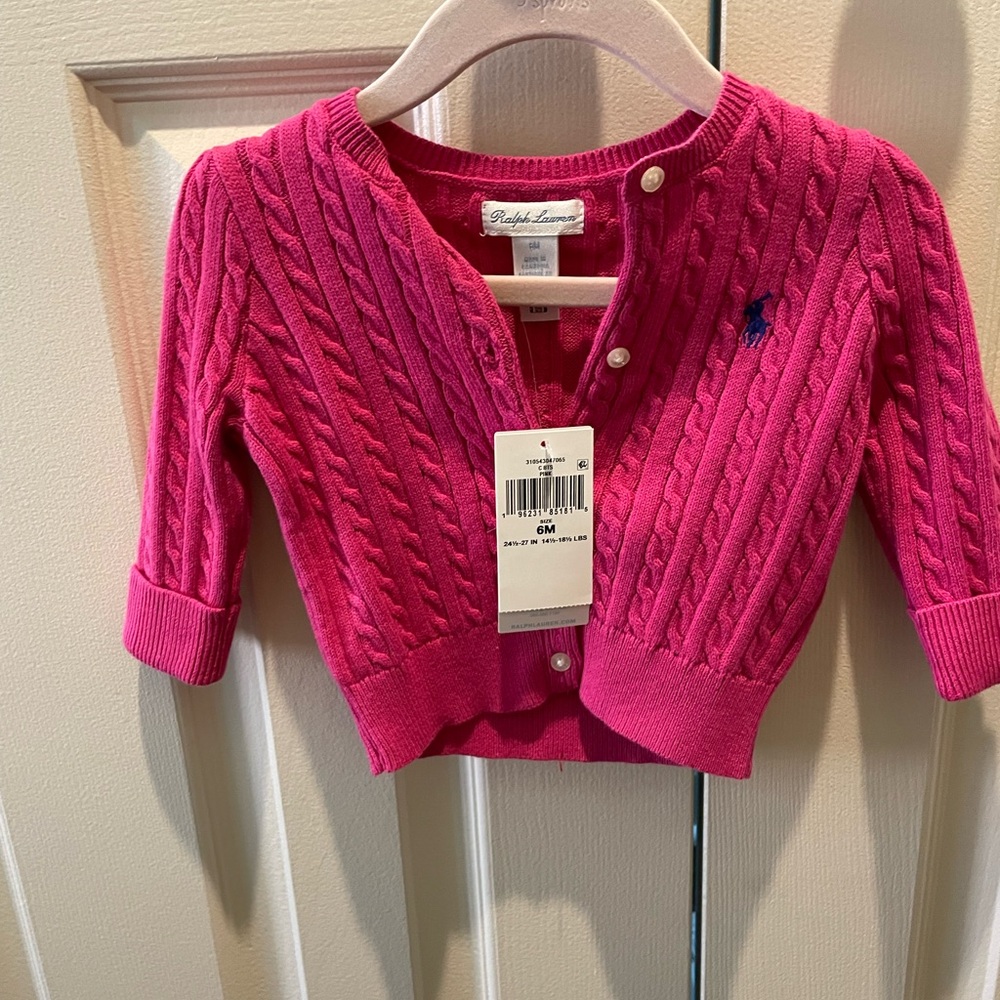 Ralph Lauren Vibrant Pink Cable Knit Sweater